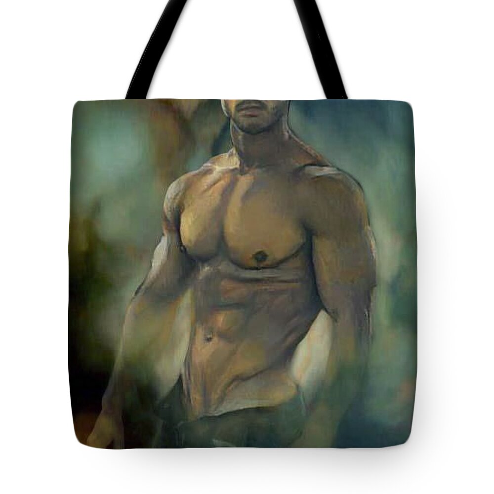 Male Tote Bag featuring the digital art Lincoln by Richard Laeton