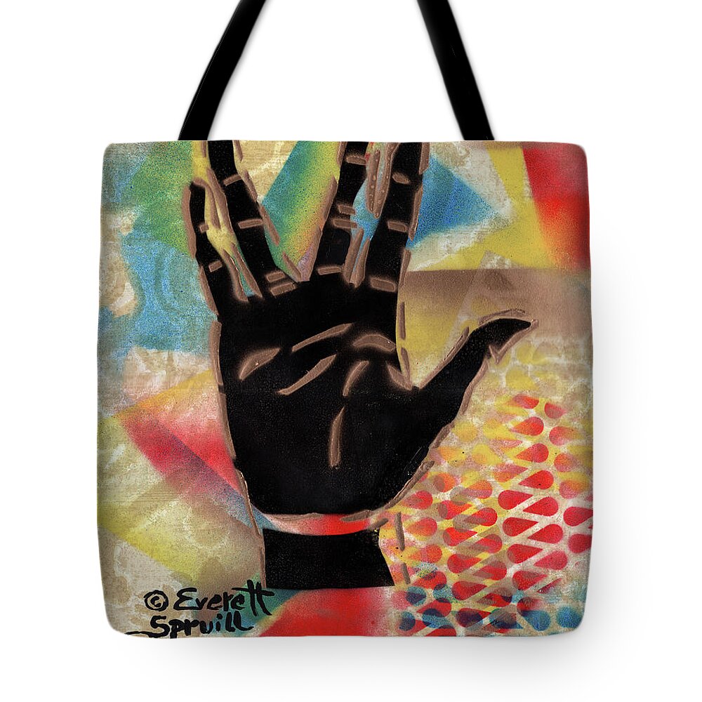 Abstract Art Tote Bag featuring the mixed media Live Long and Prosper - B by Everett Spruill