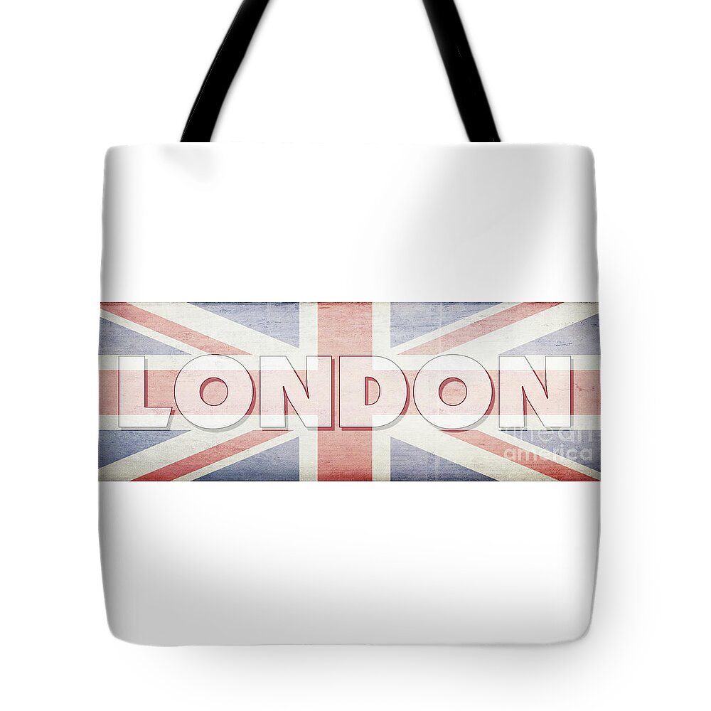London Tote Bag featuring the digital art London Faded Flag Design by Edward Fielding