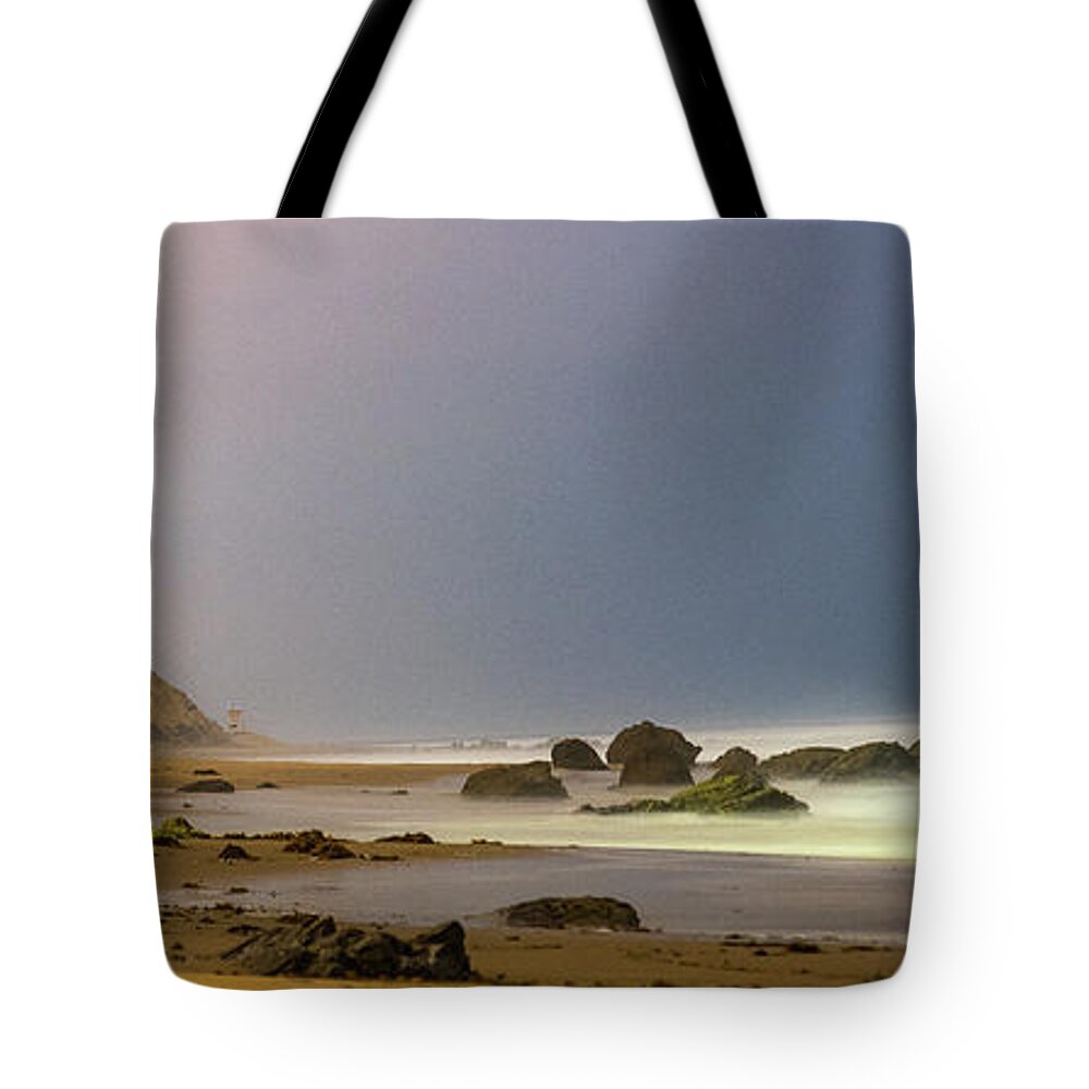 Local Snaps Photography Tote Bag featuring the photograph Lone Life Guard Tower by Local Snaps Photography
