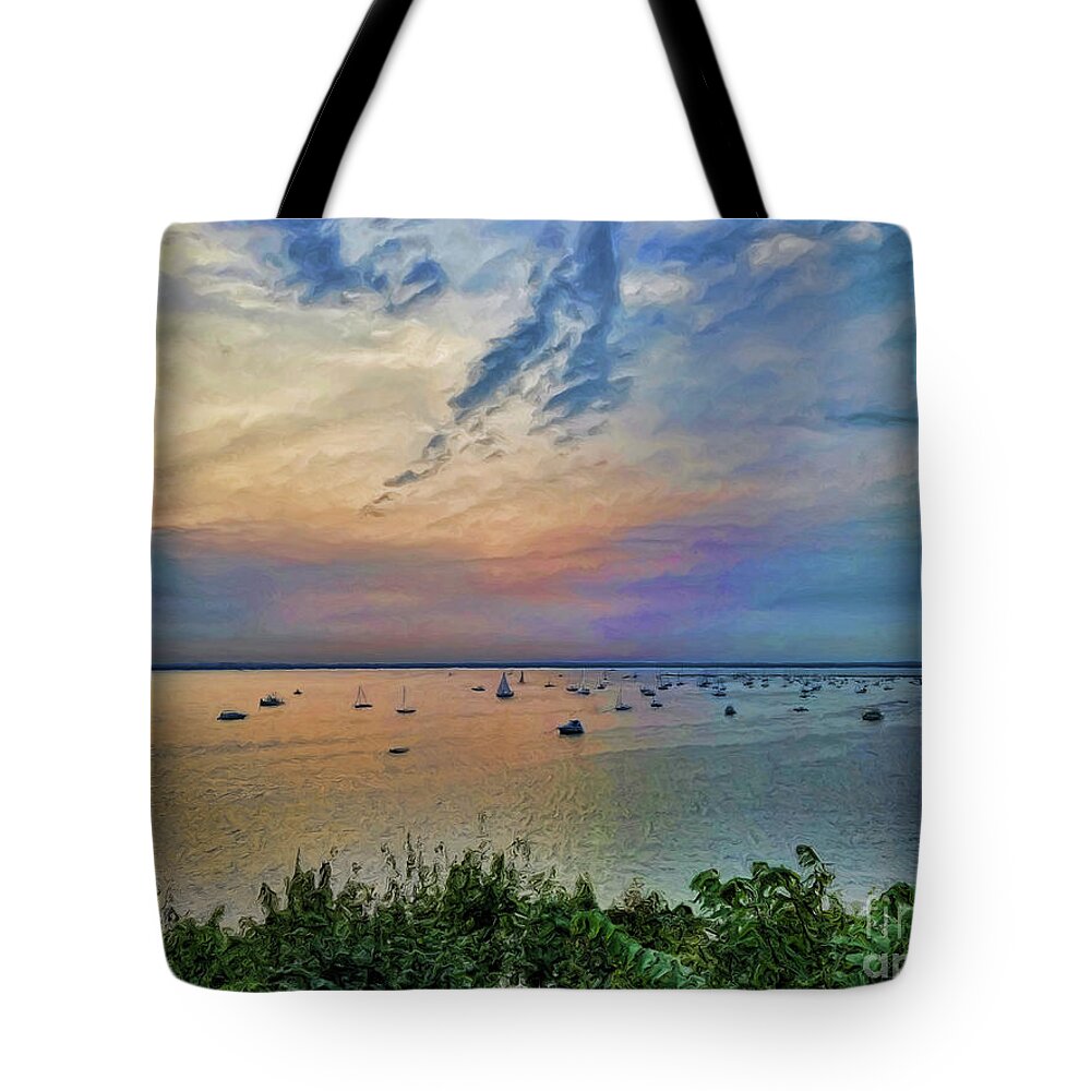 Glen Cove Tote Bag featuring the photograph Long Island Sound from Glen Cove by Jeff Breiman