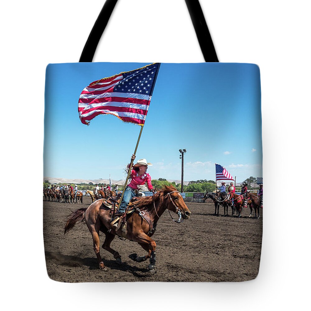 Flag Tote Bag featuring the photograph Long May It Wave by Mike Long