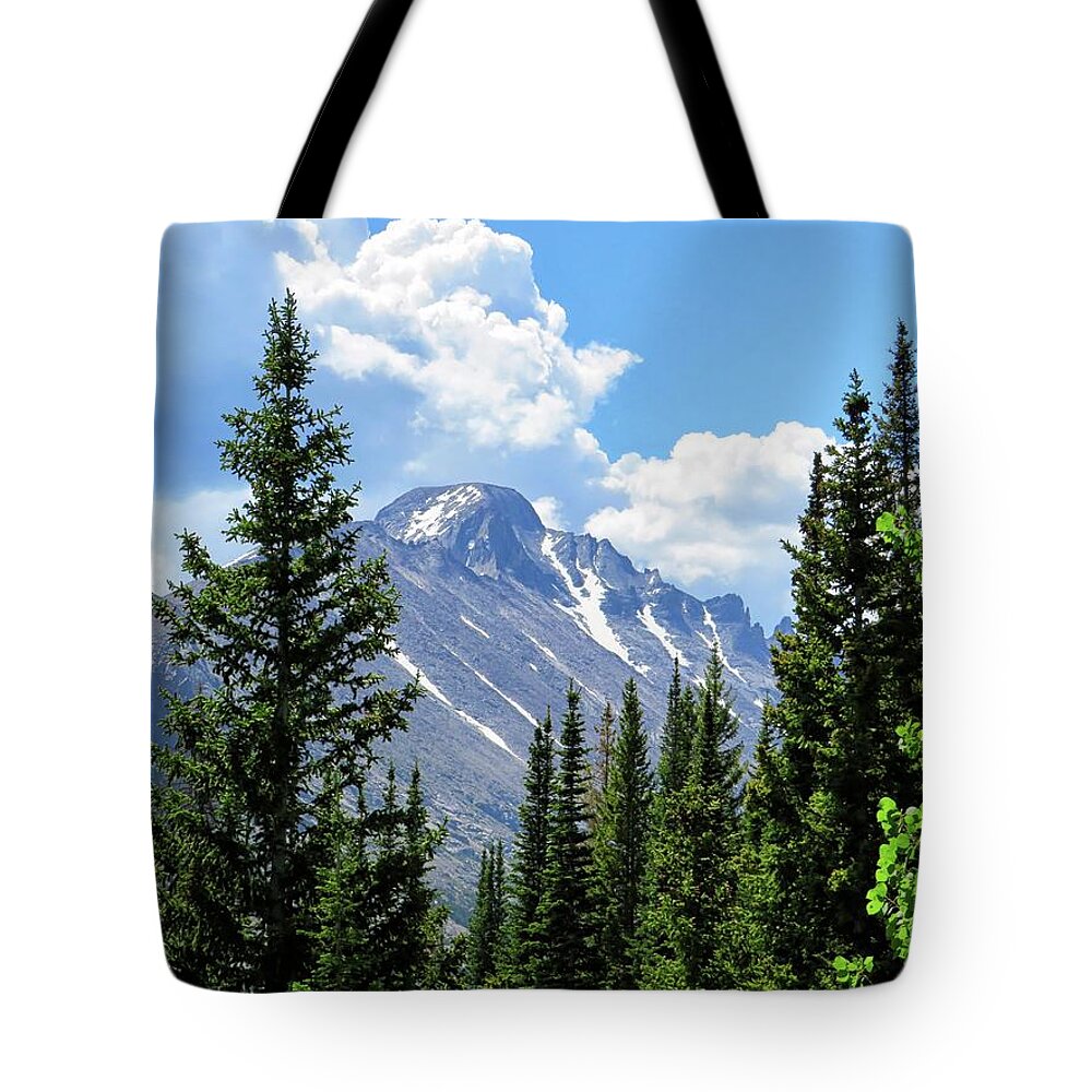 Colorado Tote Bag featuring the photograph Longs Peak Summer by Connor Beekman