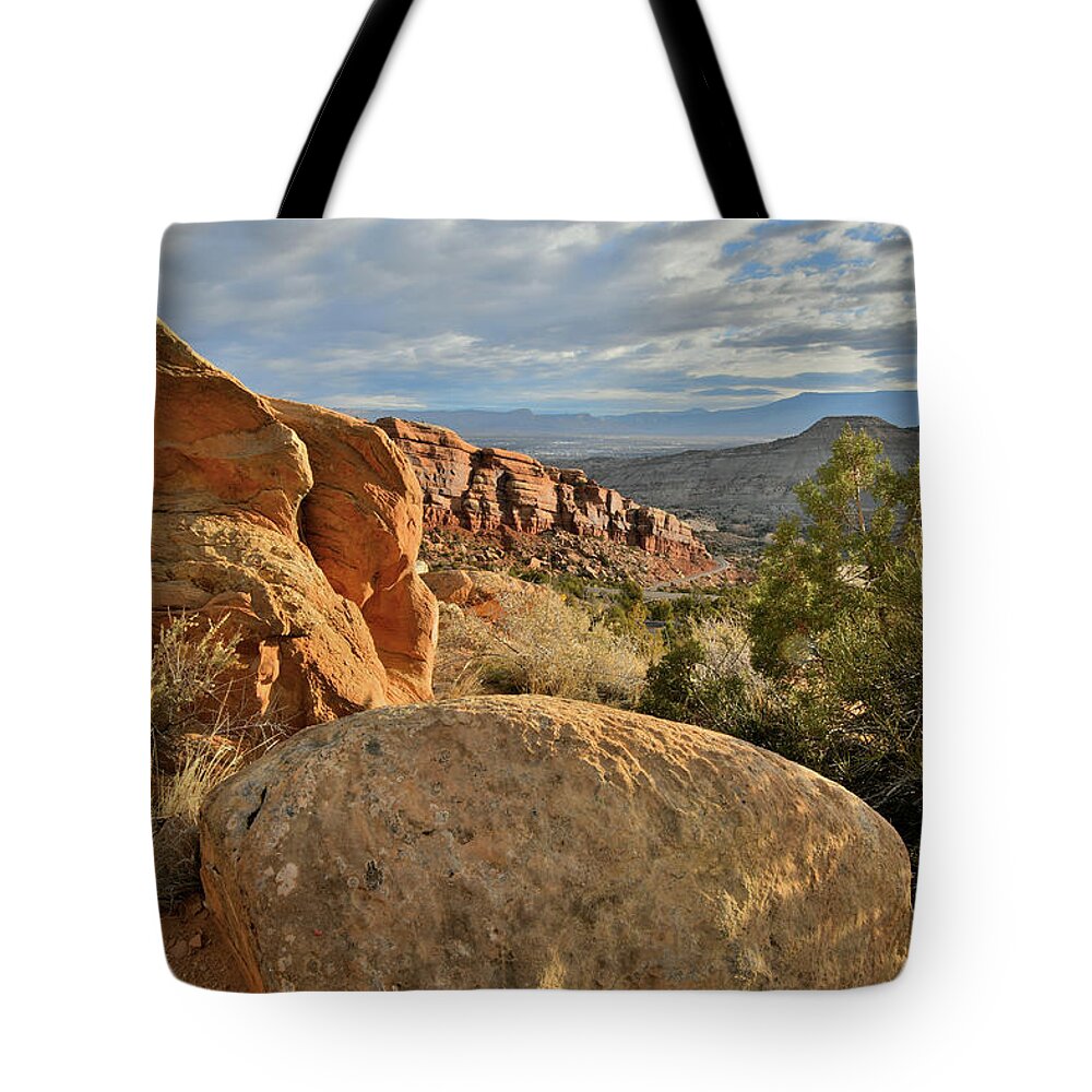 Colorado National Monument Tote Bag featuring the photograph Looking East from Rim Rock Drive by Ray Mathis