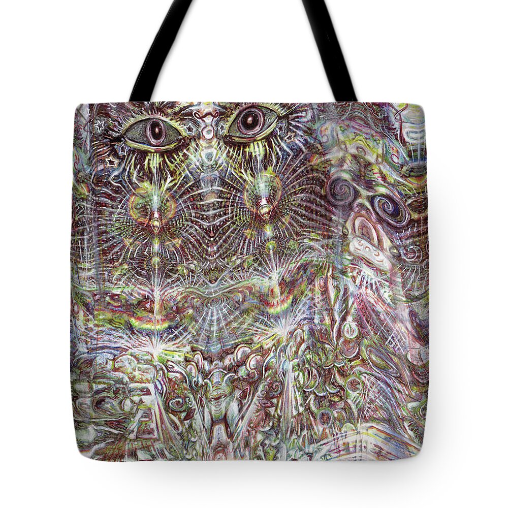 Pen Drawing Tote Bag featuring the painting Looking Through by Jeremy Robinson