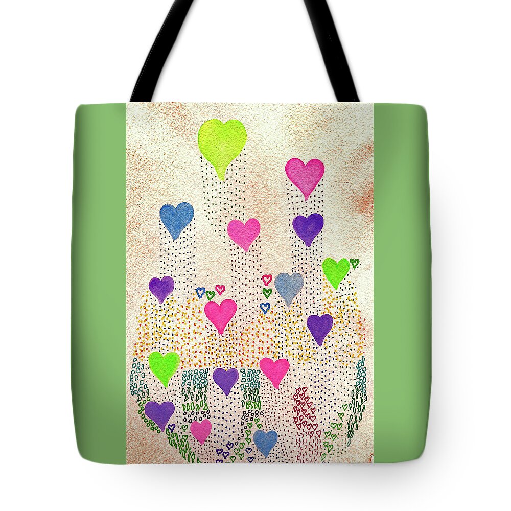 Love Garden Tote Bag featuring the digital art Love Garden by Corinne Carroll