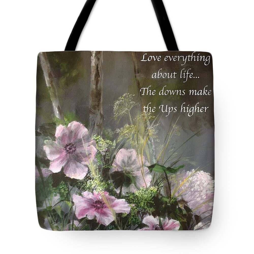 Love Tote Bag featuring the painting Love Life Greeting Card by Lizzy Forrester