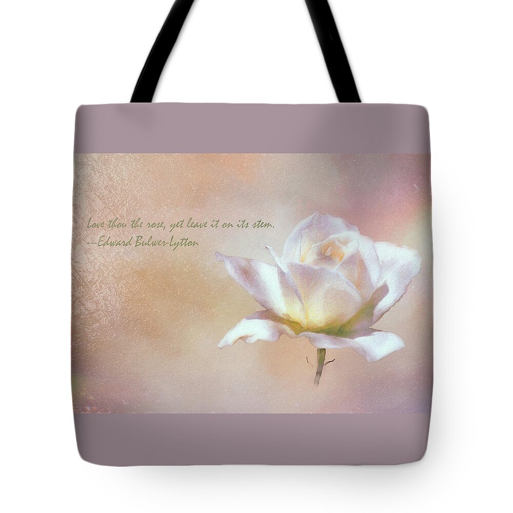 Linda Brody Tote Bag featuring the digital art Love Thou the Rose by Linda Brody