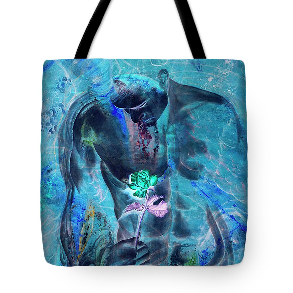 Mixed Tote Bag featuring the mixed media Love Undenied by Giorgio Tuscani