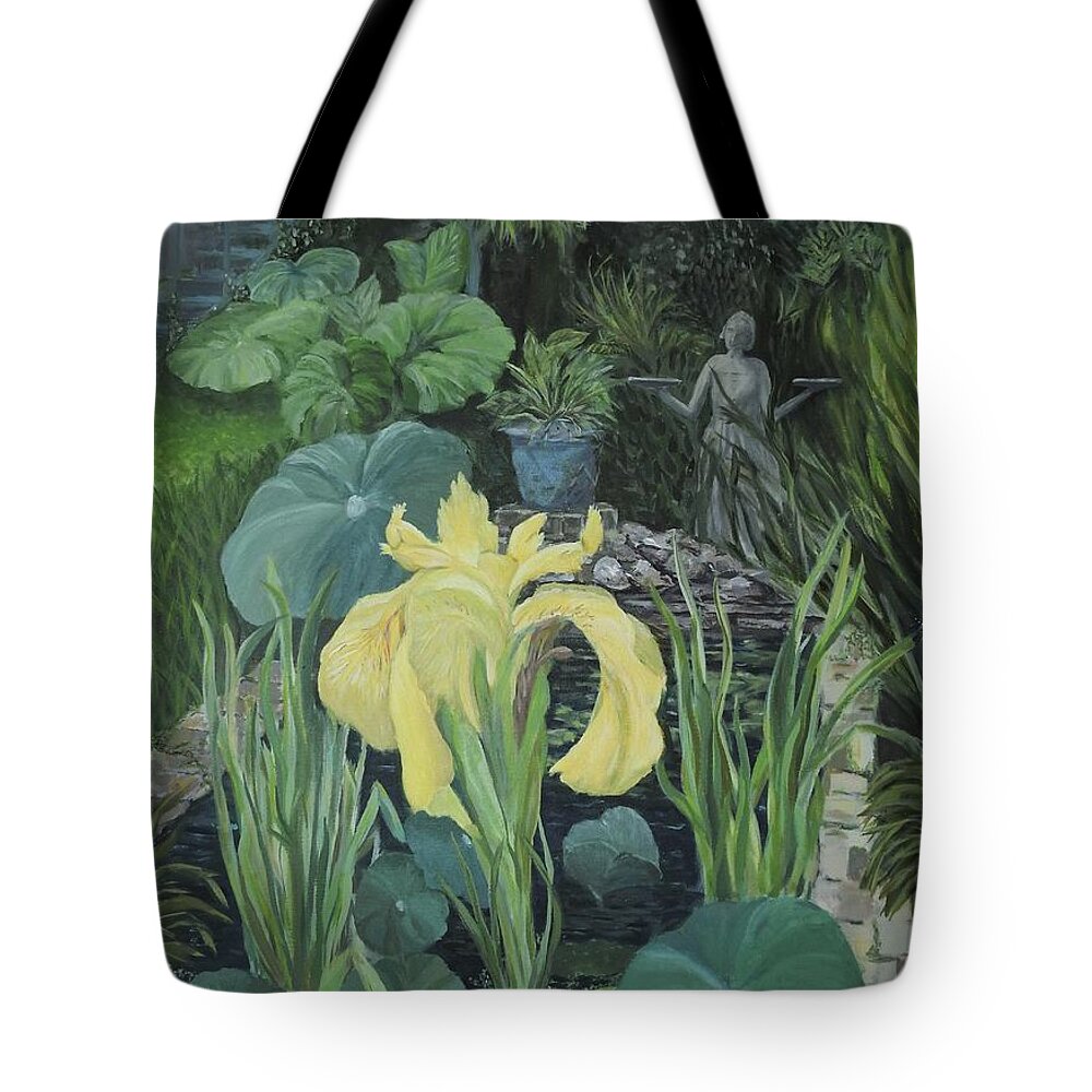 Art Tote Bag featuring the painting Lowcountry Pond Garden by Deborah Smith