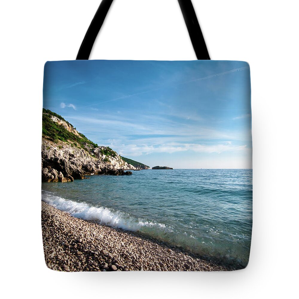 Water's Edge Tote Bag featuring the photograph Lubenice Beach On Cres Island, Croatia by Bosca78