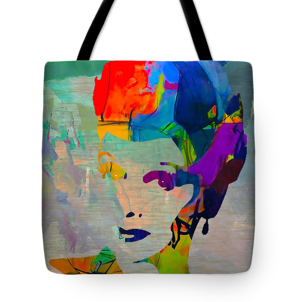  Lucille Ball Paintings Tote Bag featuring the mixed media Lucille Ball by Marvin Blaine