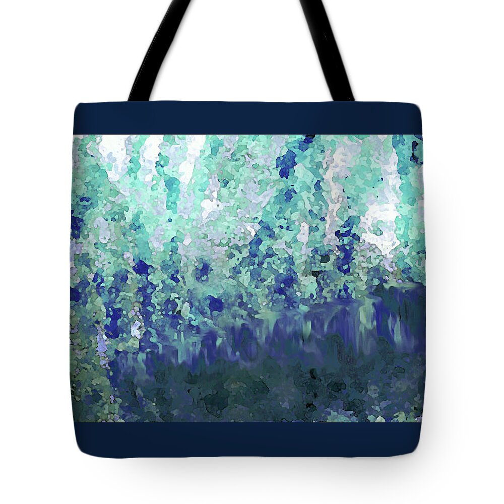 Coastal Tote Bag featuring the digital art Luka Blue Green White by Corinne Carroll