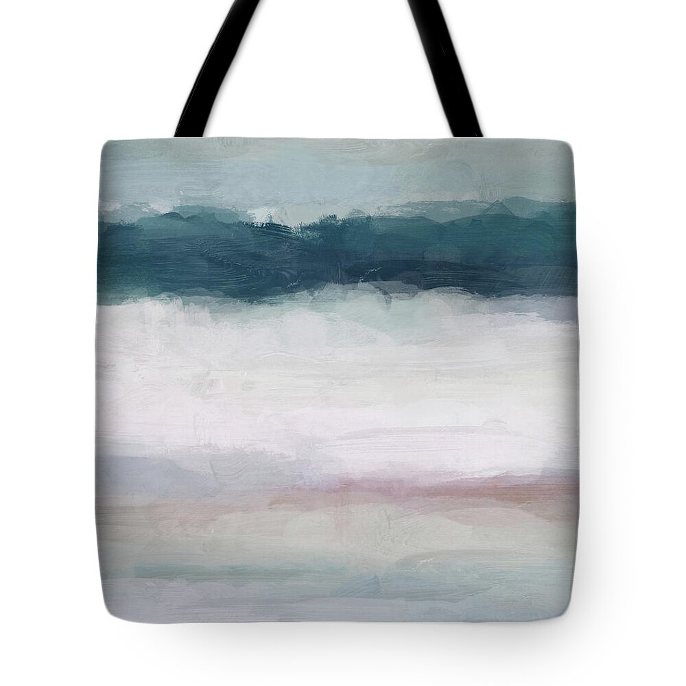 Abstract Painting Tote Bag featuring the painting Lullaby Waves I by Rachel Elise