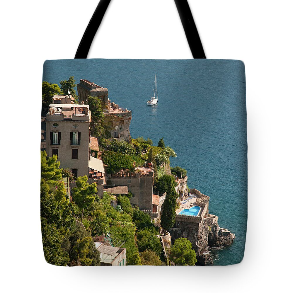 Tranquility Tote Bag featuring the photograph Luxury Accommodations On The Amalfi by Stuart Mccall