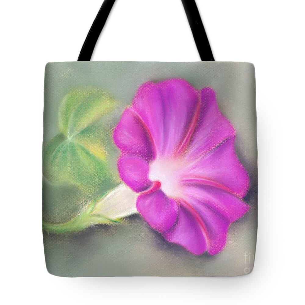 Botanical Tote Bag featuring the painting Magenta Morning Glory and Leaf by MM Anderson
