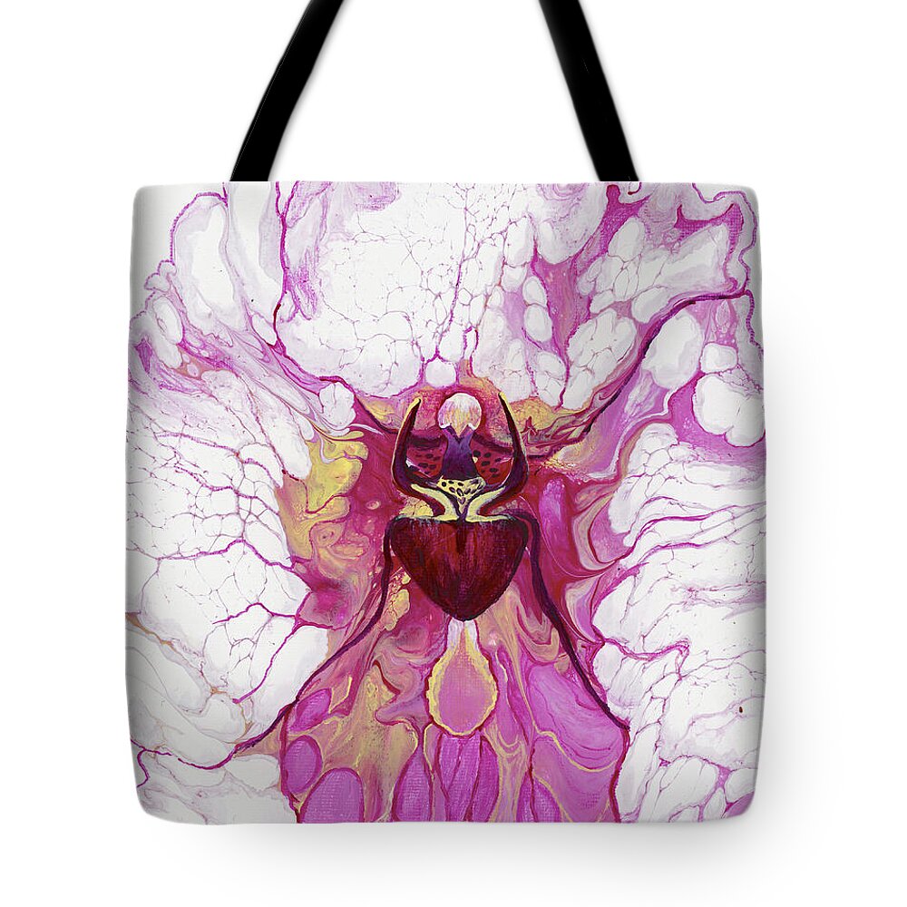 Orchid Tote Bag featuring the painting Magenta Orchid by Darice Machel McGuire