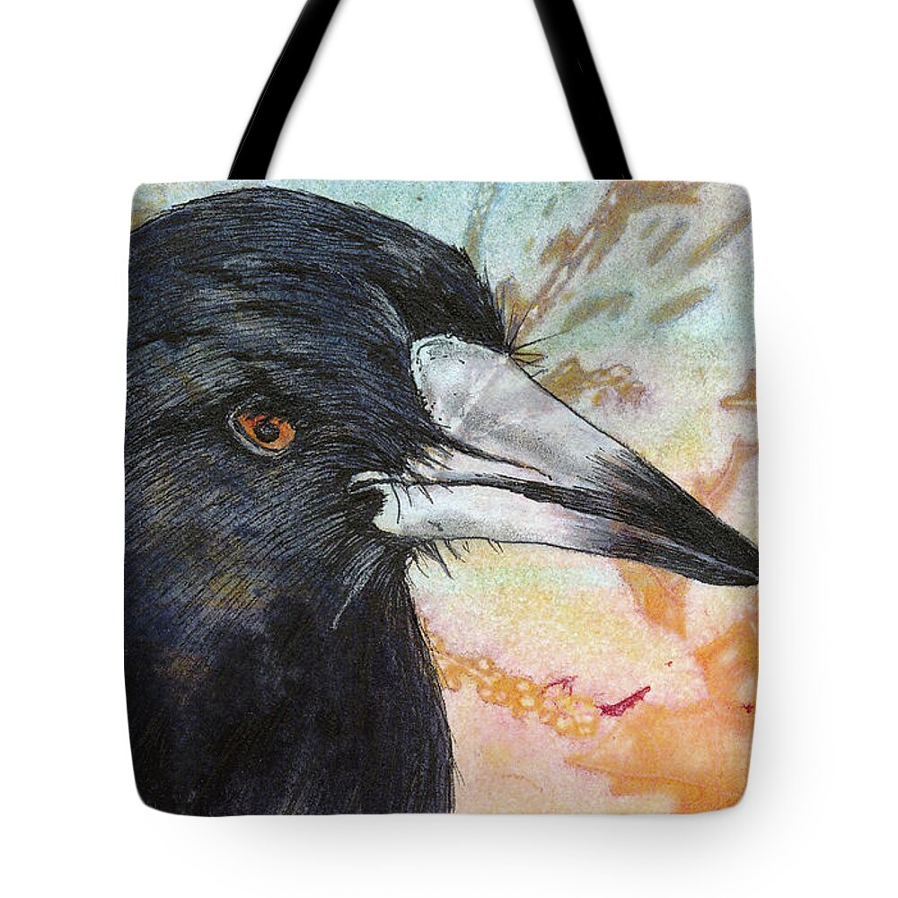 Corvid Tote Bag featuring the painting Magpie by Marie Stone-van Vuuren