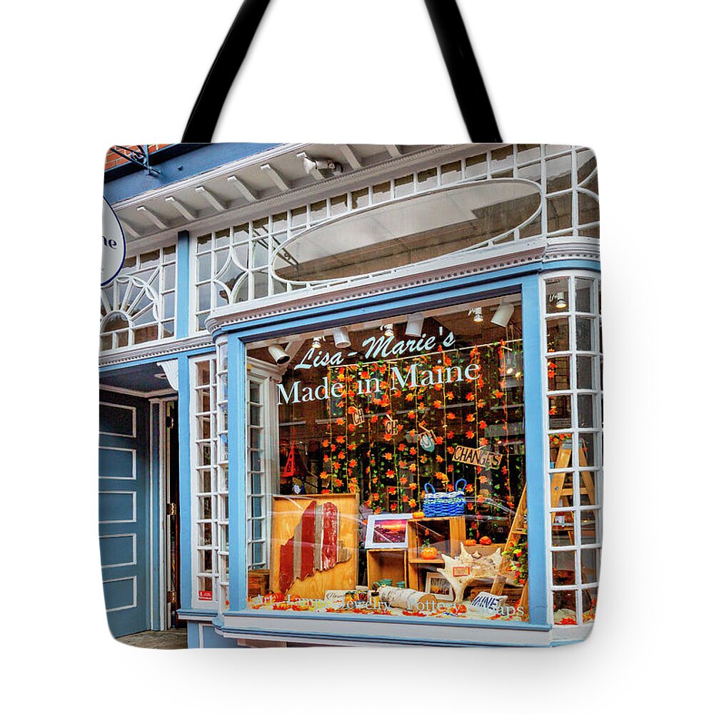 Estock Tote Bag featuring the digital art Maine, Old Town, Store by Claudia Uripos