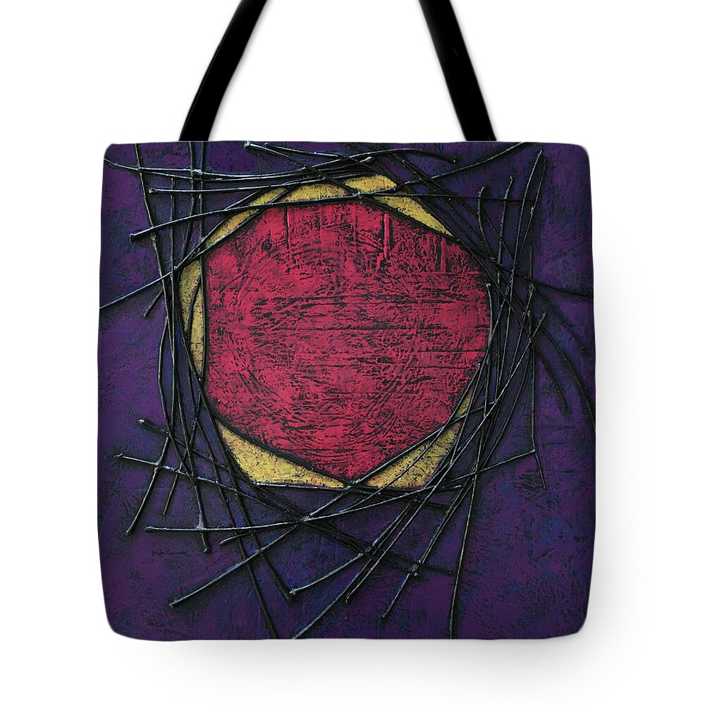 Abstract Tote Bag featuring the painting Make Safe by Carrie MaKenna