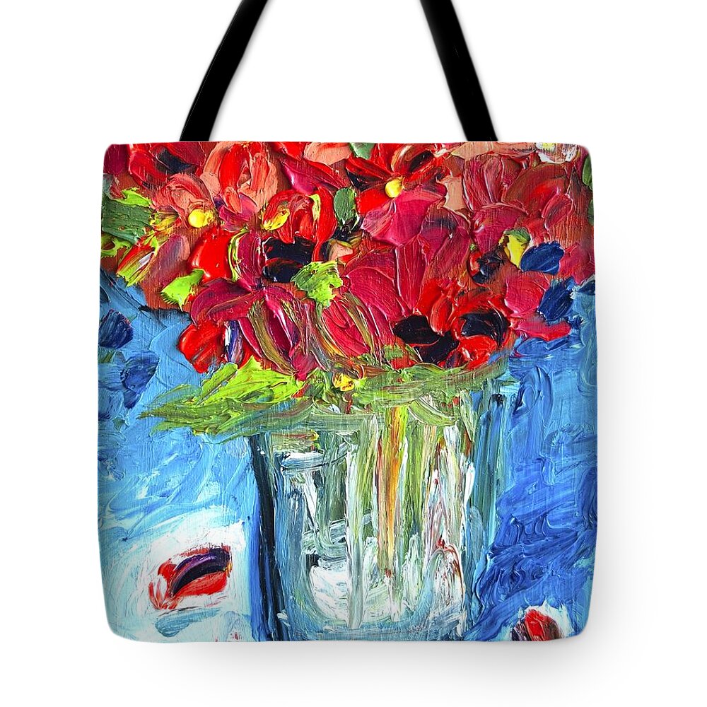 Flowers Tote Bag featuring the painting Mamma Mia by Chiara Magni