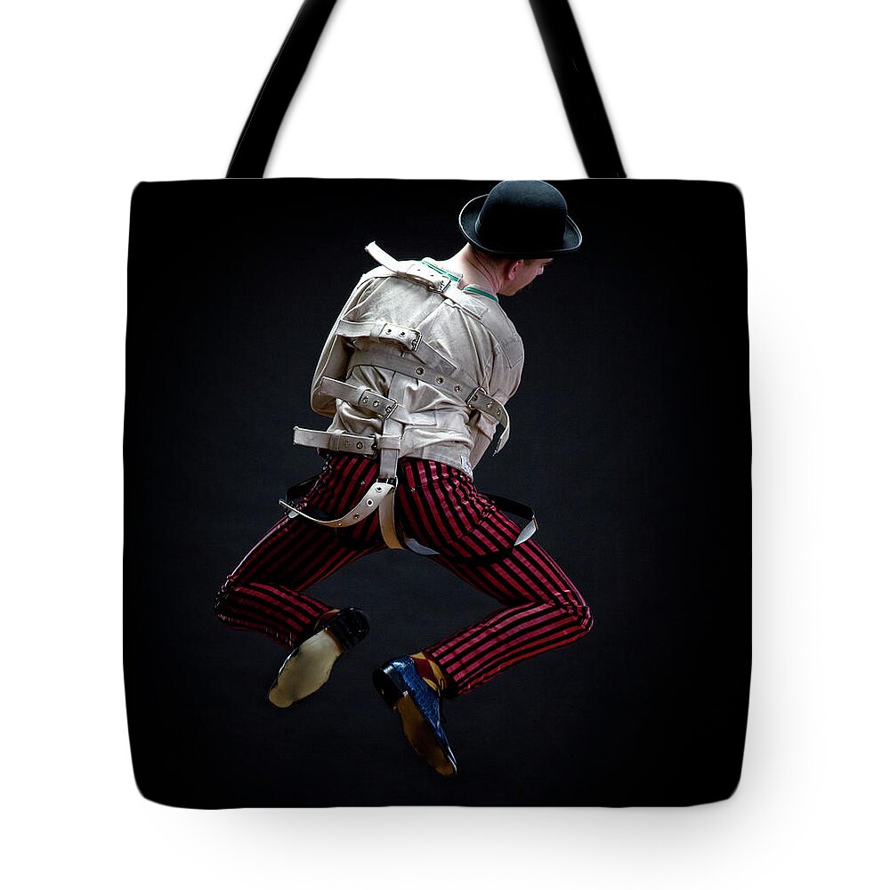 People Tote Bag featuring the photograph Man In Straight Jacket by David Sacks