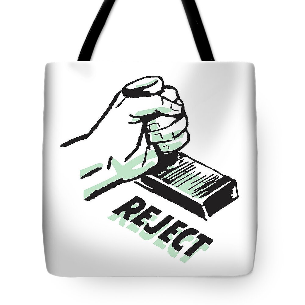 Man Stamping REJECT Rubber Stamp Tote Bag by CSA Images - Pixels