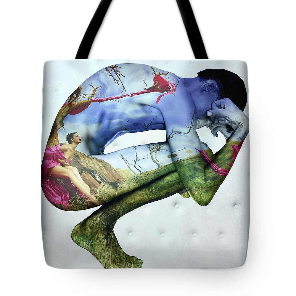 Mature Adult Tote Bag featuring the photograph Man Thinking by M Sweet