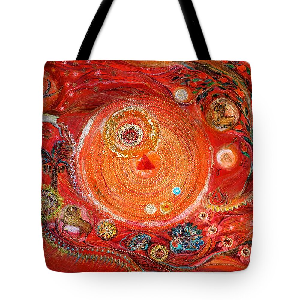 Mandala Tote Bag featuring the painting Mandala series #2. Element Fire by Elena Kotliarker