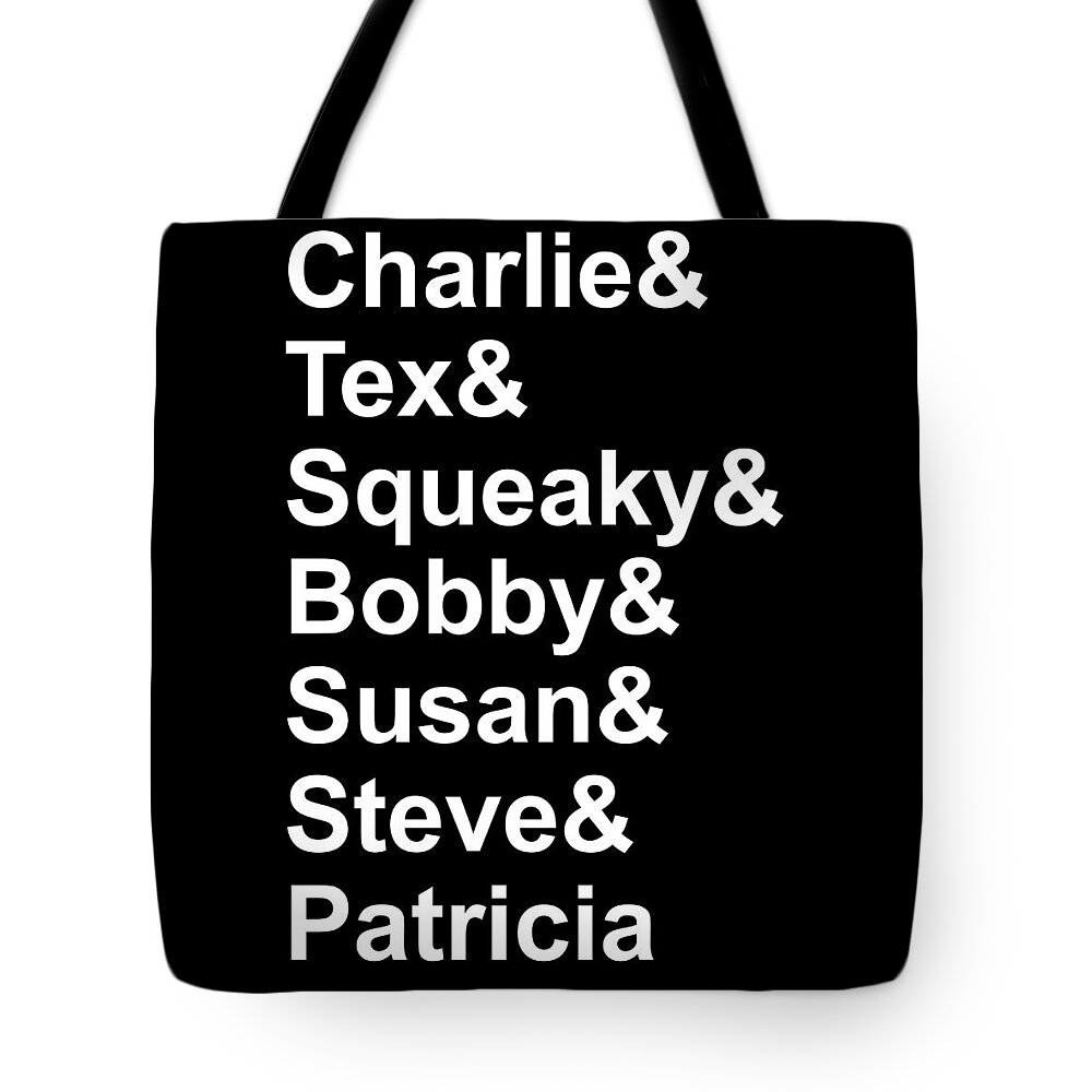 Manson Family Tote Bag featuring the drawing Manson Family by Ludwig Van Bacon
