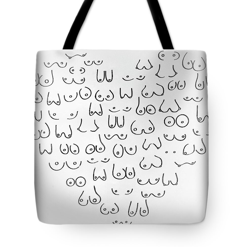 MANY BOOBS or HEART OF BOOBS Tote Bag