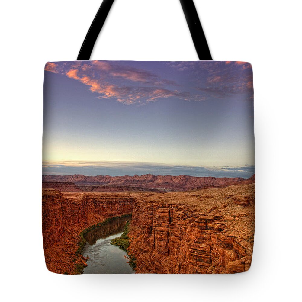 Scenics Tote Bag featuring the photograph Marble Canyon by Carolyn Hebbard