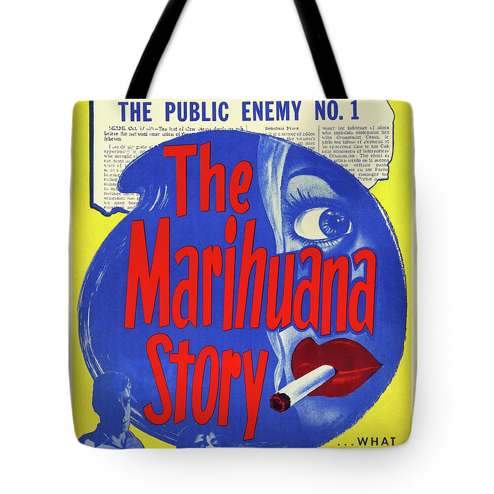 Drugs Tote Bag featuring the painting Marihuana Story by Sonney Amusement