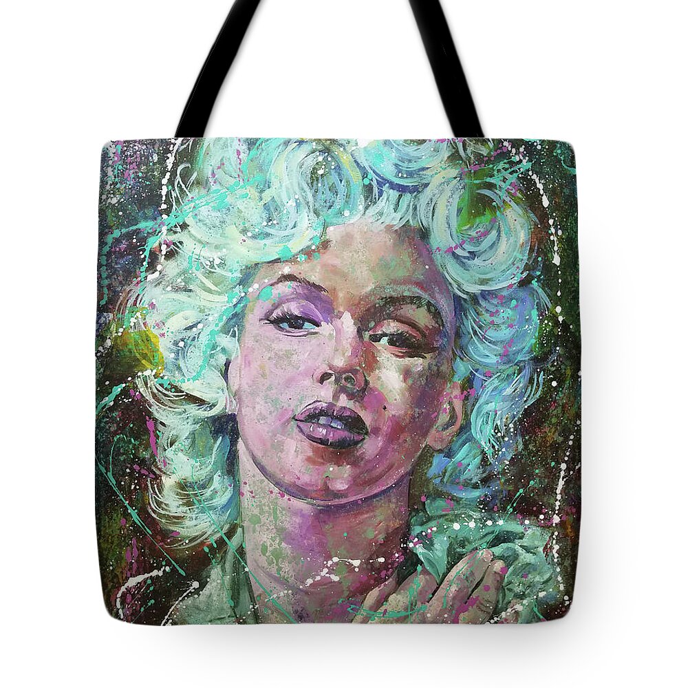 Marilyn Monroe Tote Bag featuring the painting Marilyn #1 by Shawn Conn
