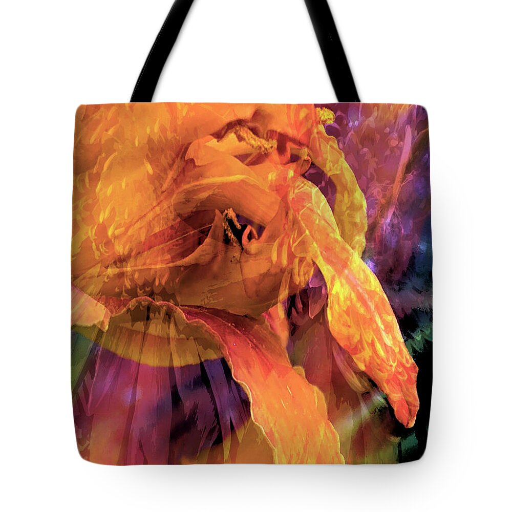  Tote Bag featuring the digital art Marmalade Bloom by Cindy Greenstein