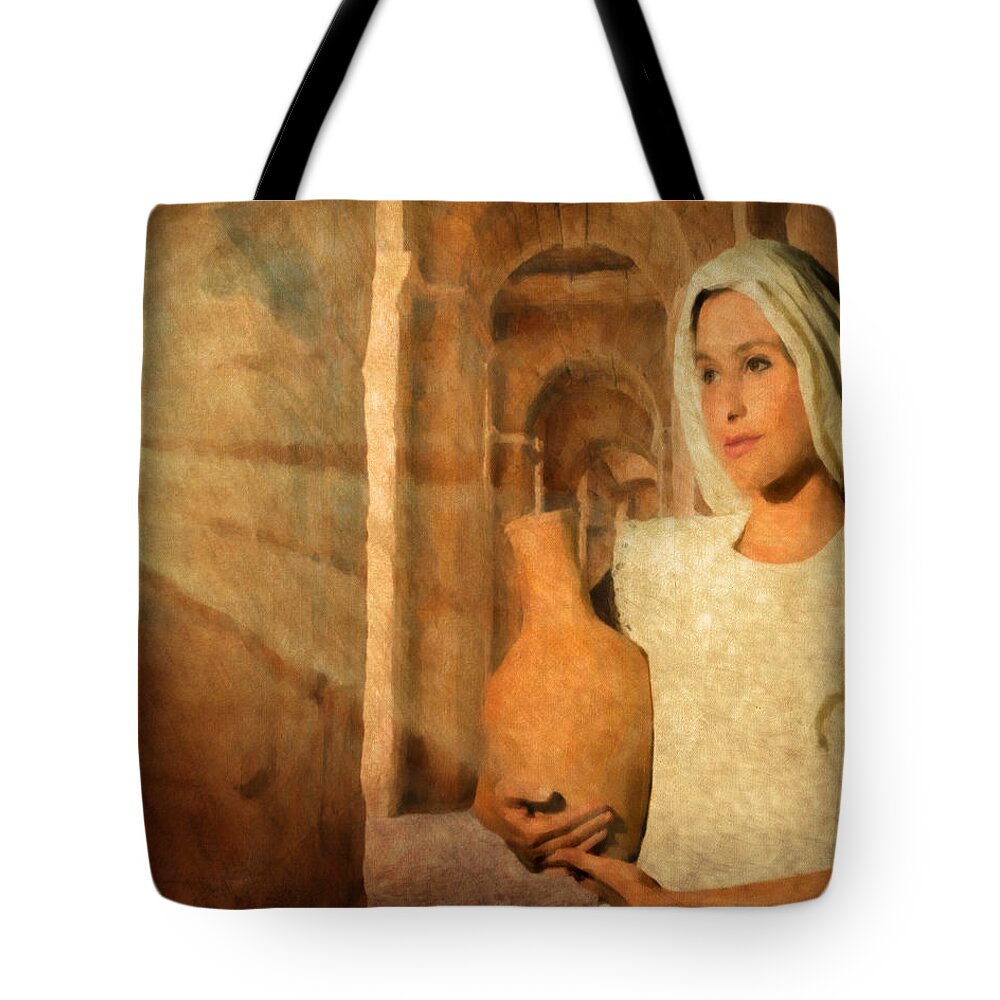 Mary Tote Bag featuring the digital art Mary by Mark Allen
