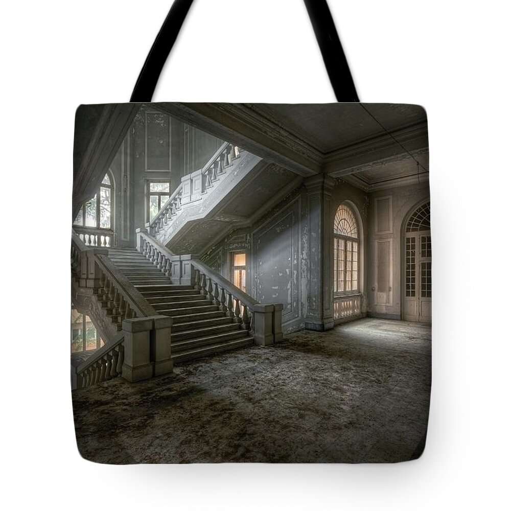 Urban Tote Bag featuring the photograph Massive Staircase by Roman Robroek