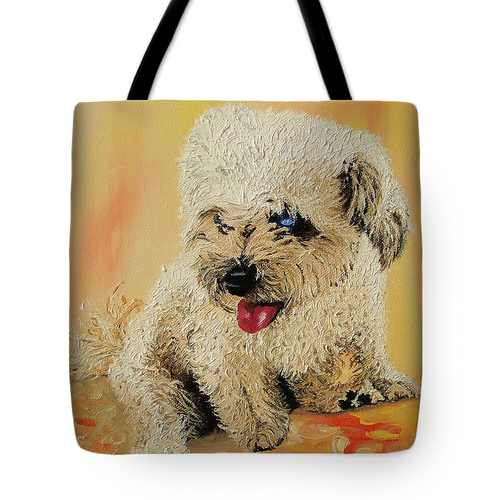 Animal Art Tote Bag featuring the painting Matylda 2 by Maria Woithofer