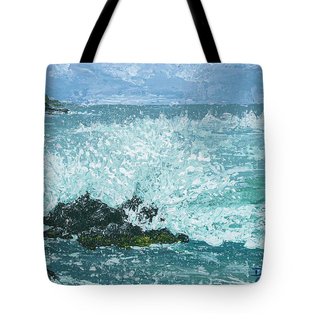 Seascape Tote Bag featuring the painting Maui Waves by Darice Machel McGuire