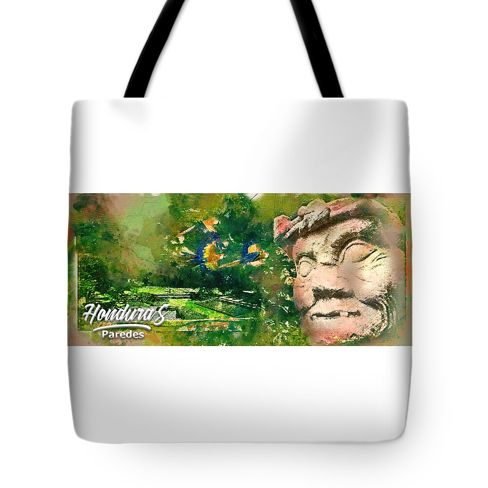 Watercolor Tote Bag featuring the painting Mayan Heritage by Carlos Paredes Grogan