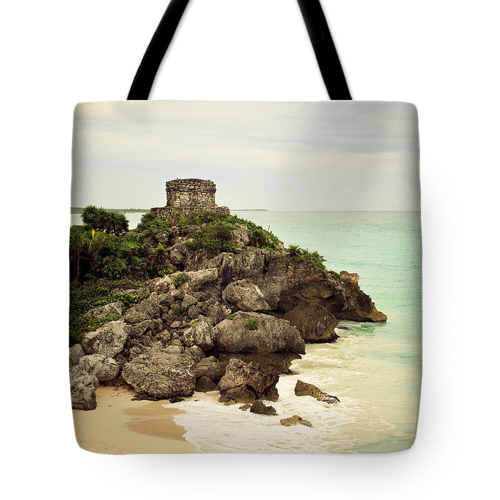 Built Structure Tote Bag featuring the photograph Mayan Tulum Ruins by Maodesign
