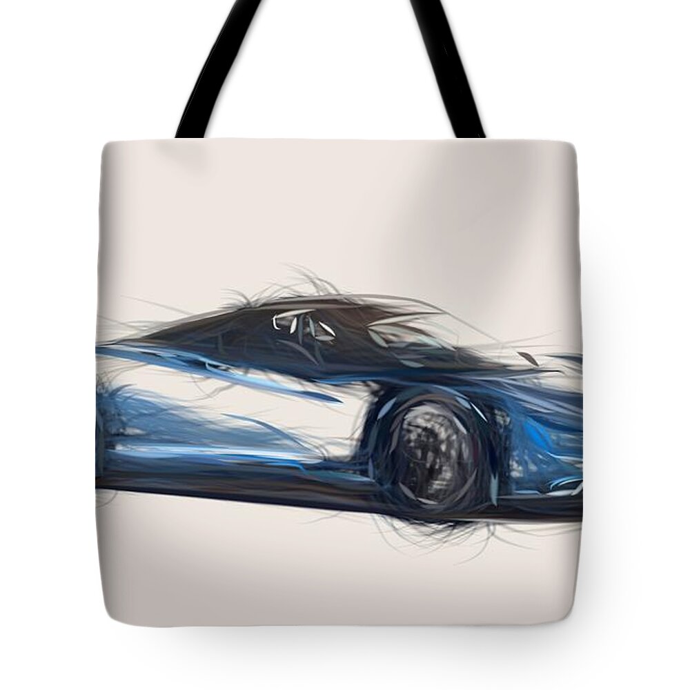 Mclaren Tote Bag featuring the digital art McLaren Speedtail Drawing by CarsToon Concept