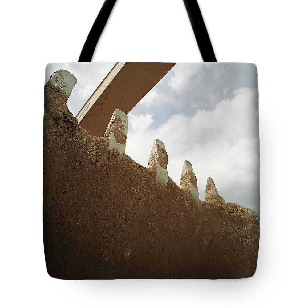 Construction Machinery Tote Bag featuring the photograph Mechanical Digger, Scoop Covered With by Richard Ross