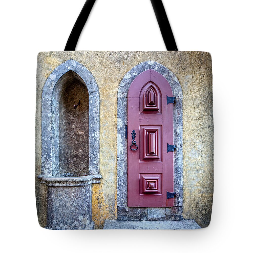 David Letts Tote Bag featuring the photograph Medieval Red Door by David Letts