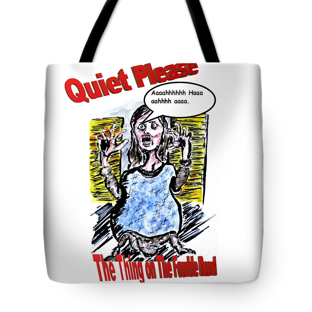 Pulpradioart Tote Bag featuring the drawing Meet Mike My Wife by Clyde J Kell