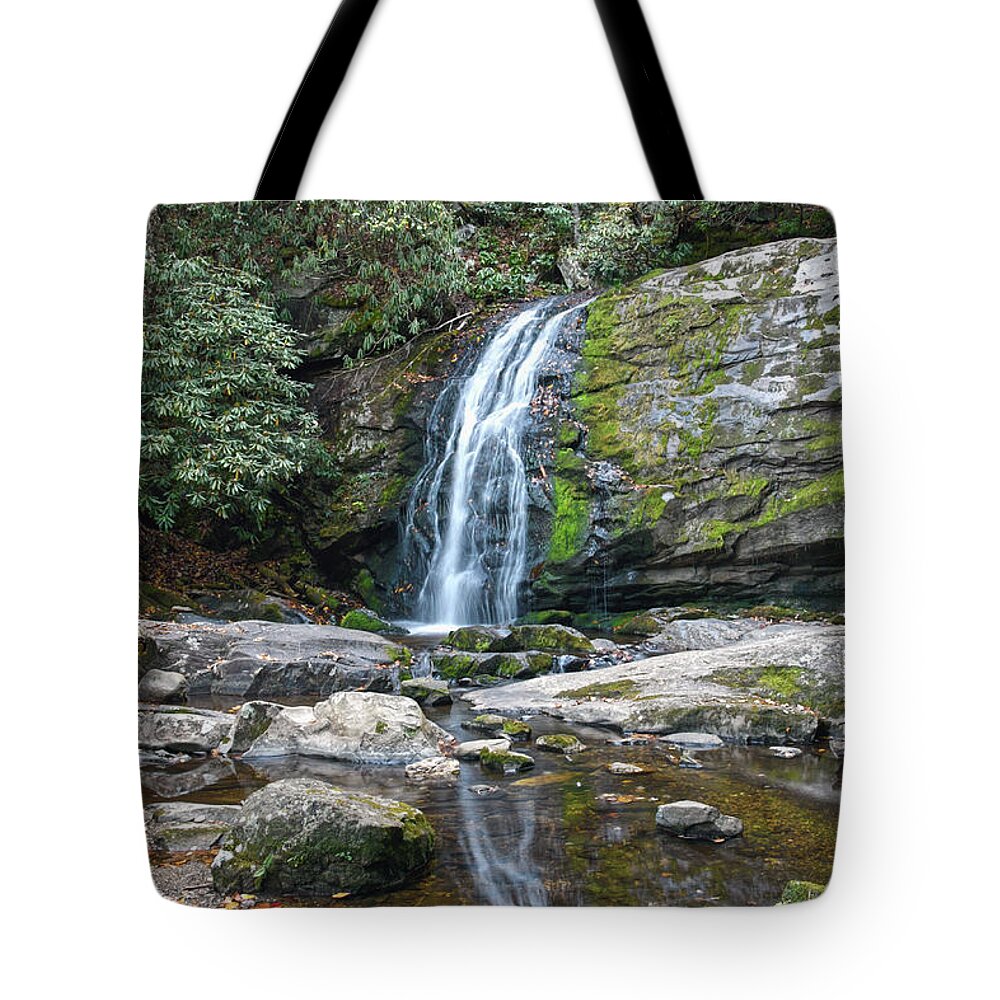 Meigs Falls Tote Bag featuring the photograph Meigs Falls 1 by Phil Perkins
