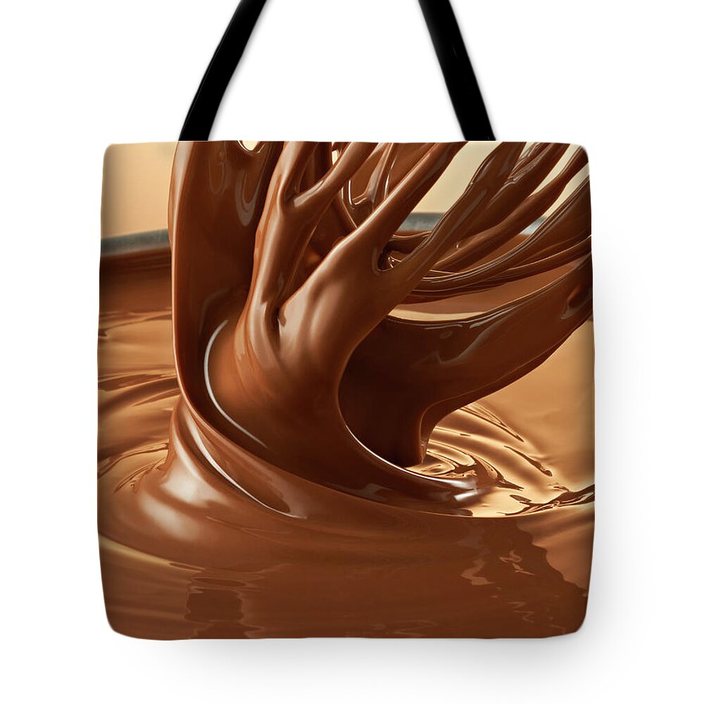 Melting Tote Bag featuring the photograph Melted Chocolate Wwhisk by Jack Andersen