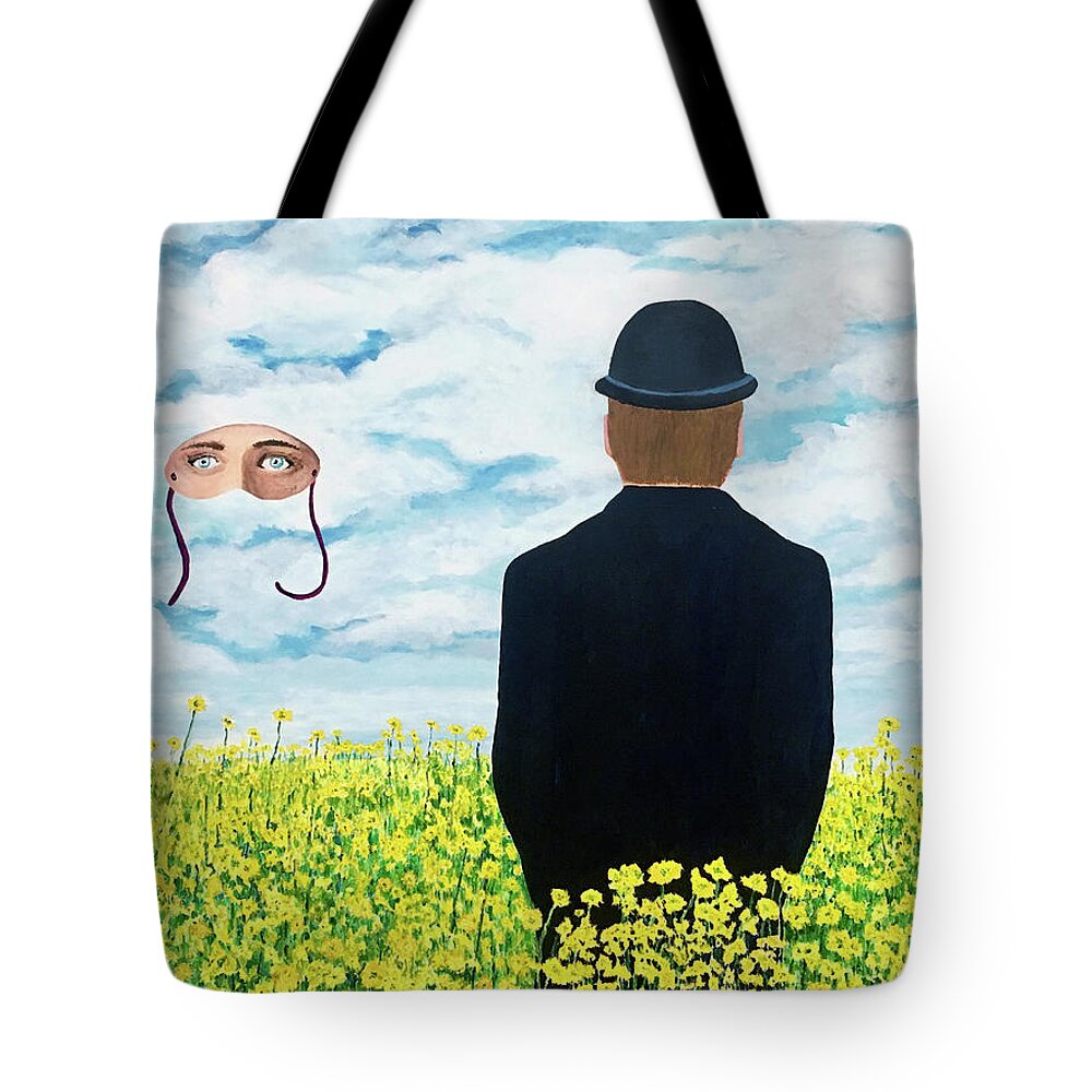 Magritte Tote Bag featuring the painting Memories of June by Thomas Blood