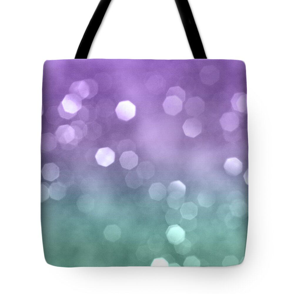Photography Tote Bag featuring the mixed media Mermaid Colored Bokeh #1 #shiny #decor #art by Anitas and Bellas Art