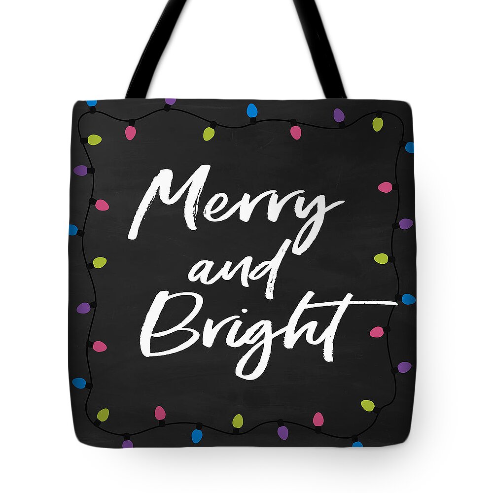 Merry Tote Bag featuring the digital art Merry and Bright 2- Art by Linda Woods by Linda Woods